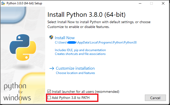 Python Installation image.